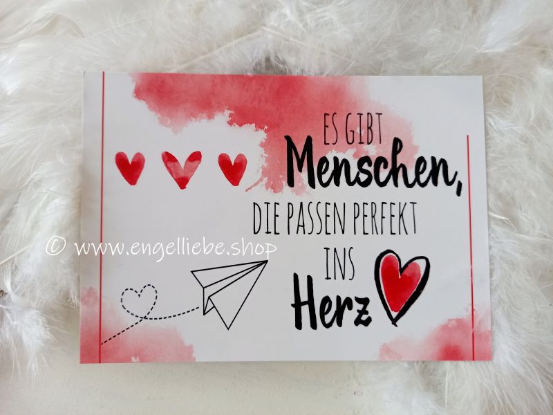 Postkarte * Es gibt Menschen, die passen perfekt ins Herz